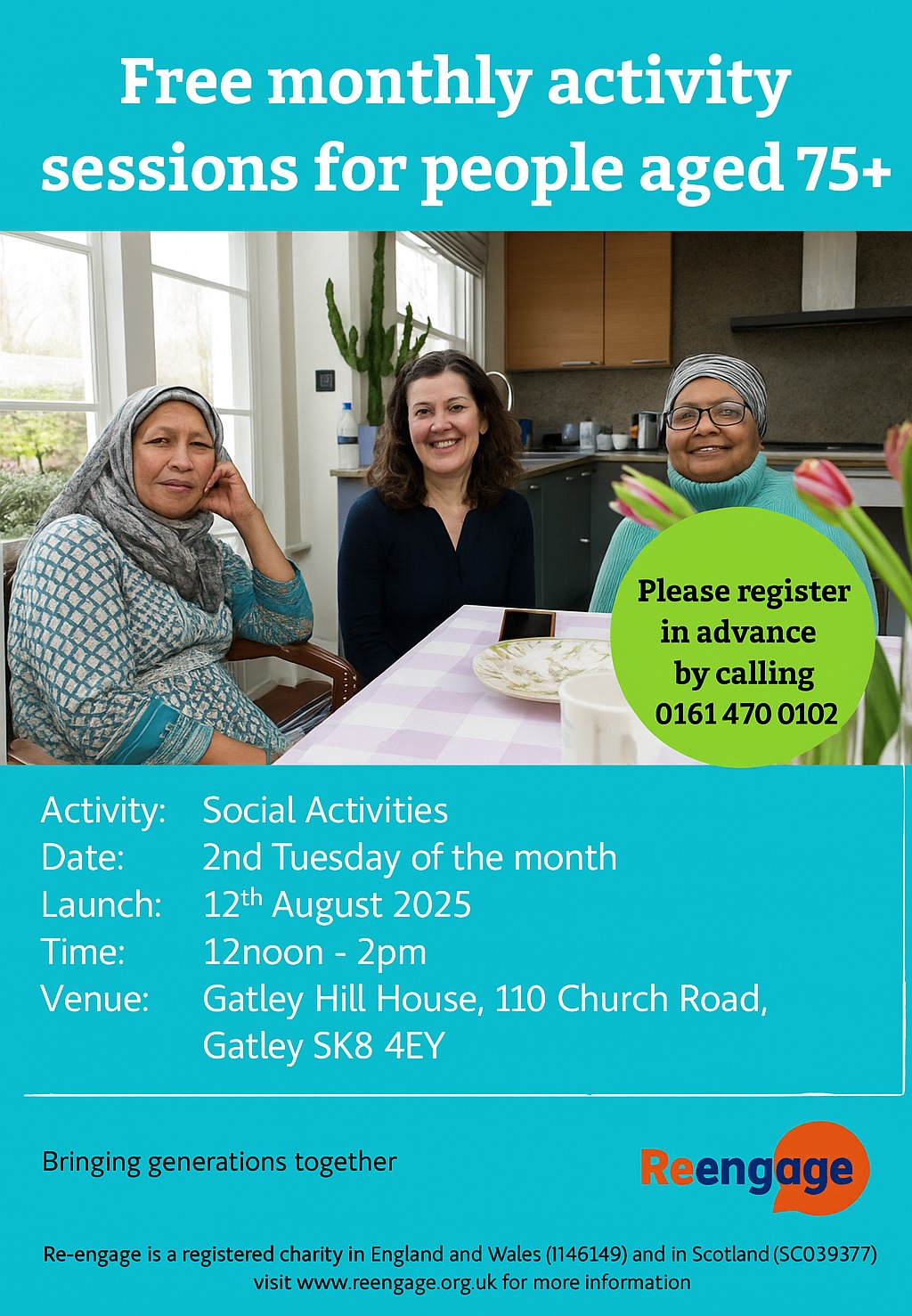 🌼 Free Monthly Activity Sessions for People Aged 75+! 🌼