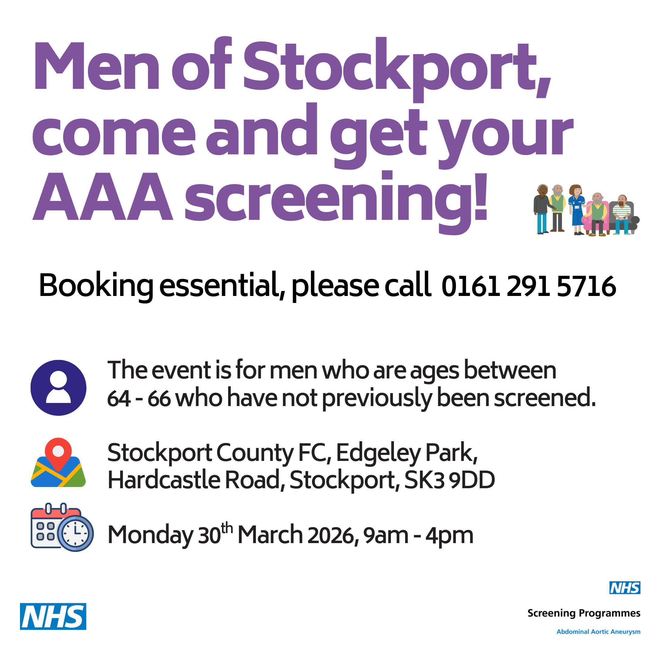 Men of Stockport – Come and Get Your AAA Screening!