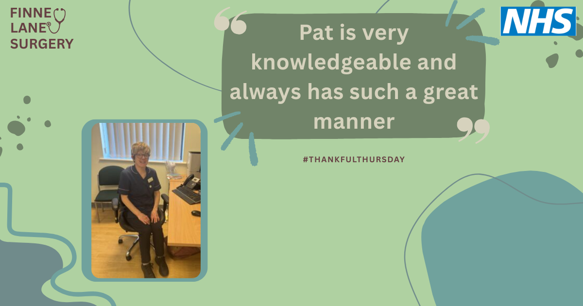 Photo of Nurse Pat, with comments 'Pat is very knowledgeable and always has such a great manner.'